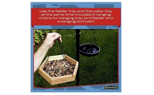 Pennington Red Cedar 2 in 1 Wildvogeltränke und Wildvogelfutterhaus, 4 Pfund Fassungsvermögen. - Bild 2 von 6