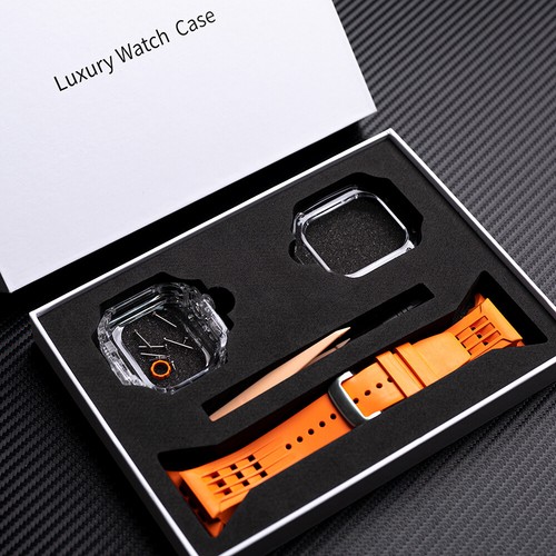 Do Apple Watch Ultra 49mm Przezroczysta obudowa Gumowa taśma Silikon Str - Zdjęcie 24 z 34