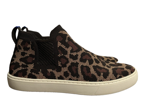 Rothy's Chelsea Wildcat Shoes Booties Women's 8.5 Leopard Print Slip On Ankle - Picture 3 of 9
