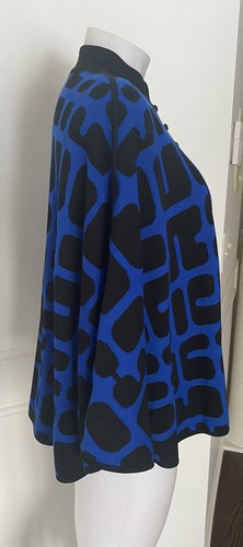 Ming Wang Damen Top Poncho schwarz blau geknöpft Gr. PS ~ WUNDERSCHÖN ~ - Bild 5 von 8