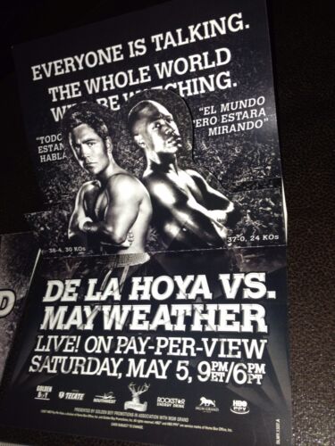 (2x) De La Hoya vs Mayweather Pop Up Mini Poster Pubblicità PPV - Foto 3 di 7