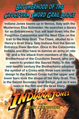 Indiana Jones Last Crusade, Clan del Grial, Insignia de Metal, Réplica de Utilería Real - Imagen 8 de 9