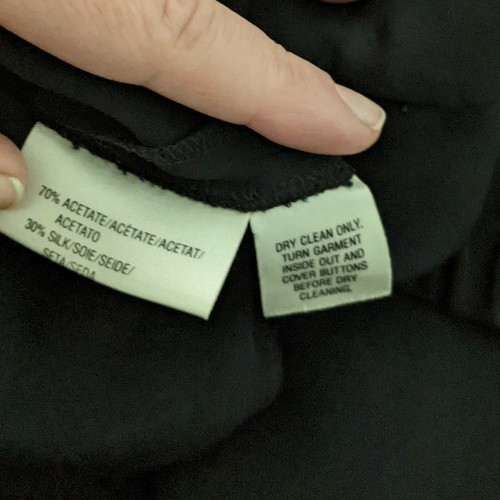St. John Sportswear High Rise Wide Leg Silk Blend Pant Black Size Large - Picture 8 of 9