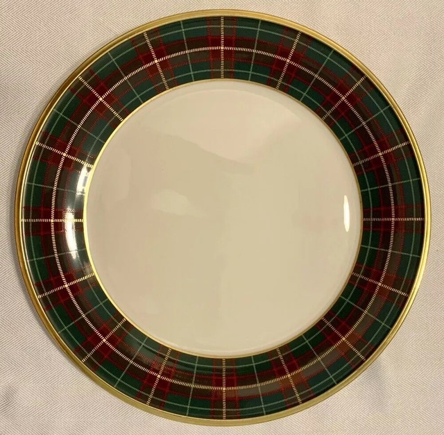 Lenox Holiday Tartan 11 3 4 Service Plate Round Buffet Charger Platter Perfect