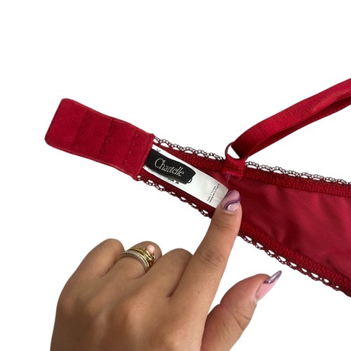 Chantelle Floral Embroidered Sheer Bra Red 34D Fairy Ornate Coquette Sultry - Bild 7 von 9