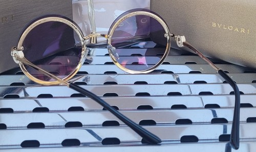 New Bvlgari Sunglasses 0BV6149B 20147A Pink Gold w/ Gradient Violet Mirror - Picture 8 of 11