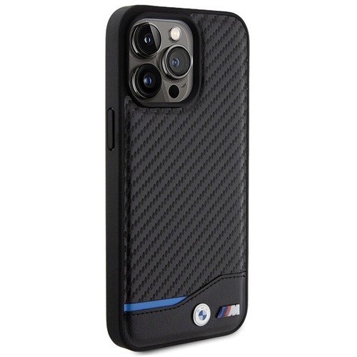 Étui Coque IPHONE 15 Pro Max BMW Cuir Tricolor Noir Carbone - Bild 3 von 7