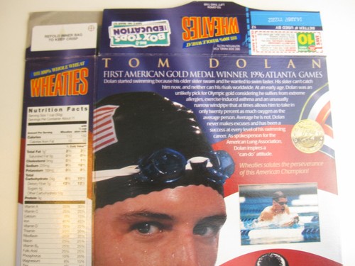 1996 Whole Wheat Wheaties TOM DOLAN Olympics Team USA 12 oz Box BIS - Picture 5 of 8