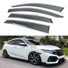 For 17-2021 Honda Civic Hatchback Jdm Chrome Trim Smoked Window Visor Rain Guard For 17-2021 Honda Civic Hatchback Jdm Chrome Trim Smoked Window Visor Rain Guard