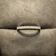 14K White Gold Micropave Diamond Wedding Band Anniversary Band 7