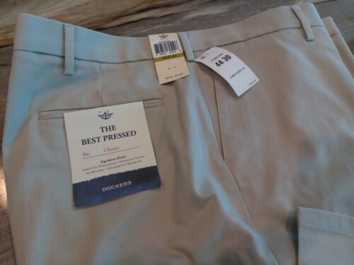 Pantalone uomo Dockers kaki vestibilità classica/individuale cintura cotone elasticizzato grigio crm - Foto 6 di 35