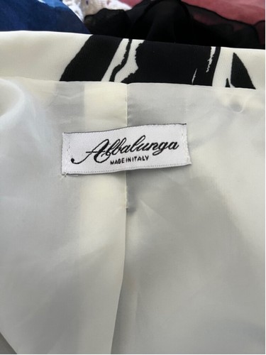 Vintage Italian Abbalurga Black Floral gothic expressionist watercolor blazer M - Picture 5 of 6