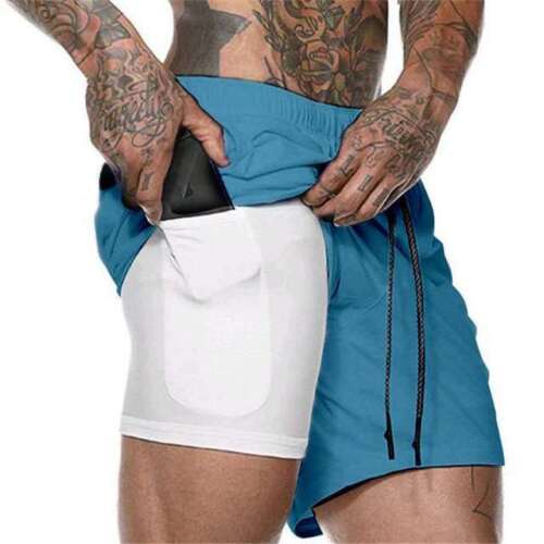 Man's Sports Training Running Bodybuilding Workout Fitness Shorts Gym Pants - Picture 6 of 63