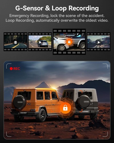 WOLFBOX Dash Cam Front and Rear, 4K Dash Camera with GPS WiFi UHD & 64G SD Card - Picture 12 of 14