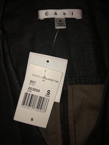 Cabi Waxed Linen Moto Jacket Small Ruffle Front Coat Black Style 901 Snaps - Picture 4 of 4