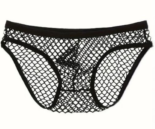 New Men's Sexy Black FishNet Bikini Pouch Brief w/Enhanced Contoured Pouch- Gay - Picture 11 of 12