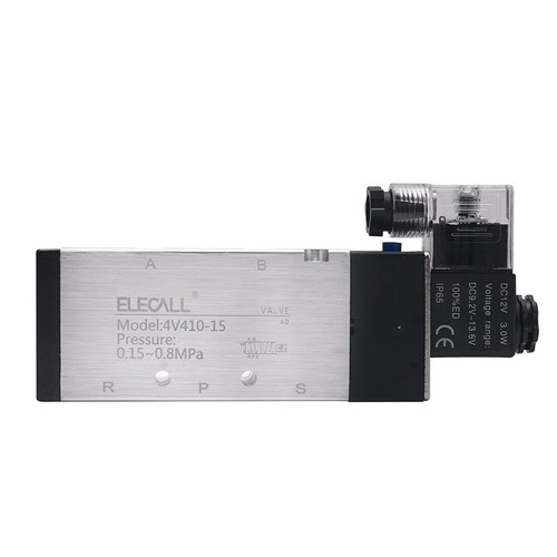 12VDC 4V410-15 5 Ports 2 Position Single Solenoid Pneumatic Air Valve 1/2" BSPT - Picture 2 of 7