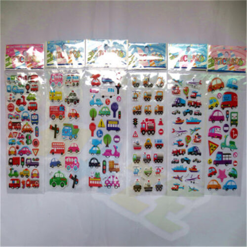 6 sheets Childrens Kids Stickers Car Transportation Buble Scrapbooking Gifts Kid - Zdjęcie 1 z 5