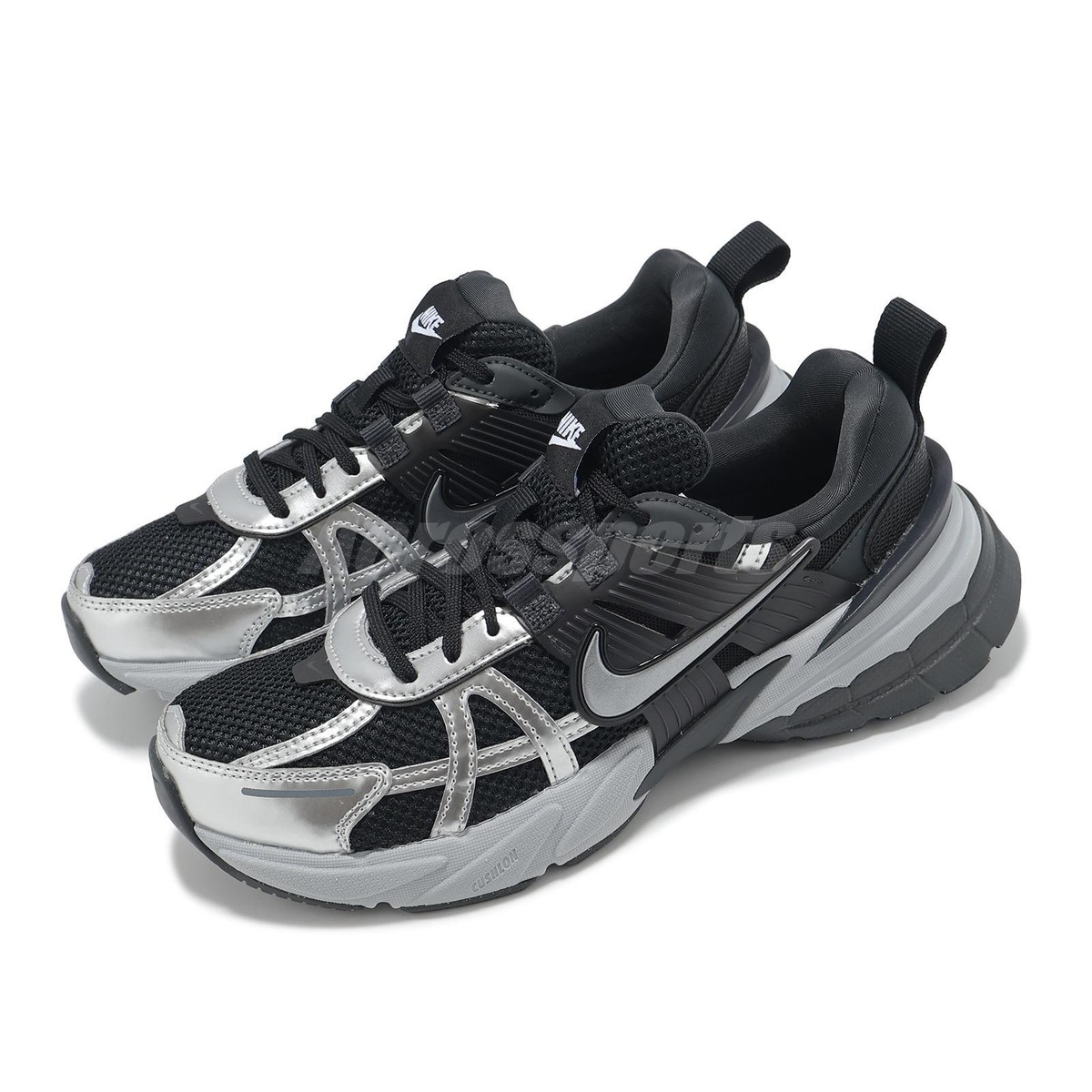 Nike Wmns V2K Run Black Metallic Silver Women LifeStyle Nike Wmns V2K Run Black Metallic Silver Women LifeStyle