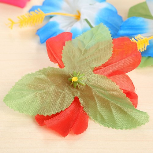 72pcs Colorful Tropical Hawaiian Polyester Silk Hibiscus Flower Decoration Party - Picture 5 of 10