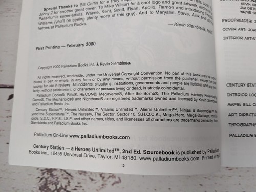 Century Station Heroes RPG Sourcebook No. 517 Palladium Books Roleplaying Coffin - Picture 11 of 12