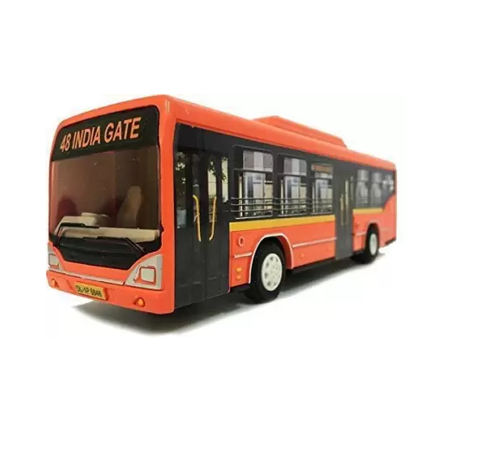 Delhi Metro Public Transport Bus Plastic Toy- Miniature -Pull Back Low Floor Bus - Picture 8 of 8