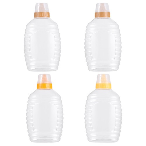 4 Pcs Plastic Honey Bottle Clear Jars Dispenser Sauce Squeeze Containers - Picture 11 of 11
