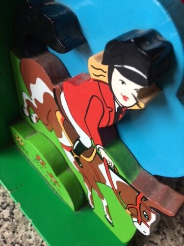Vintage Bookends Wooden Horse / Pony Rider Book Ends 1980s - Picture 8 of 10