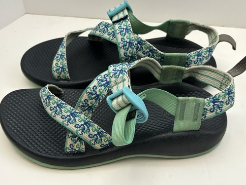 CHACO Z1 Girls Youth Sport Sandals Green Blue Medusa Aqua Waterproof Size 5 - Picture 12 of 18