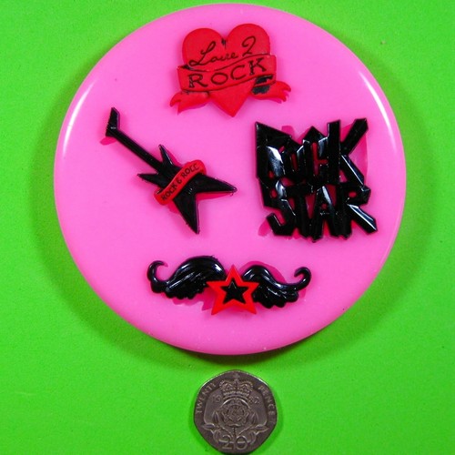 Molde de silicona para música de guitarra Rock Star de Fairie Blessings - Imagen 2 de 5