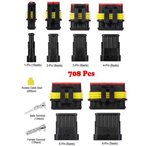 Set 25 Spine Connettore Filo Elettrico Auto Impermeabile Maschio e Femmina - Foto 21 di 21
