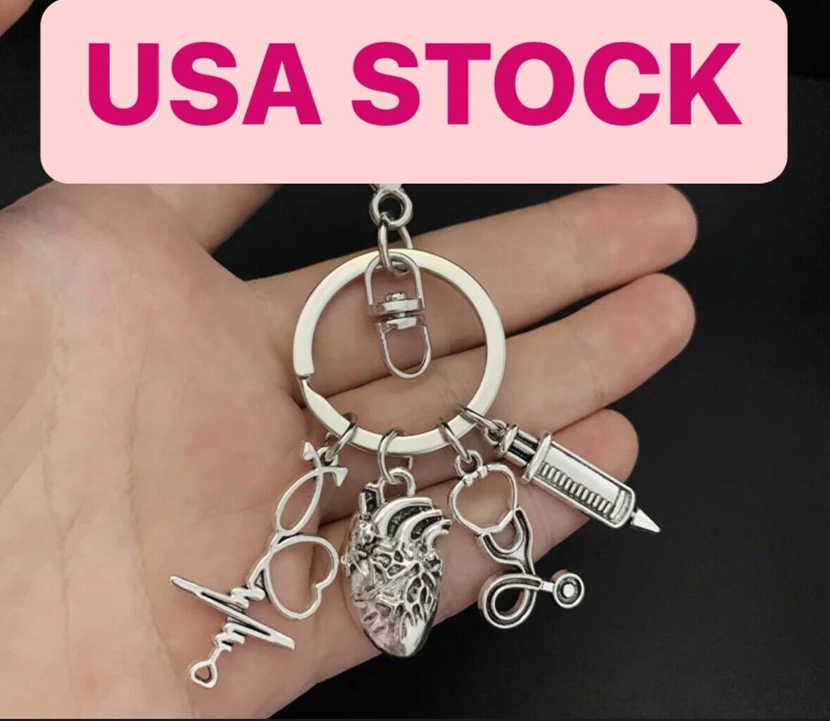Nurse Medical Keyring Doctor Syringe Stethoscope Keychain Jewelry Gift US STOCK eBay