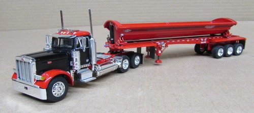 DCP Red Black 379 Peterbilt With SmithCo Triple Axle Side Dump Trailer Nice - Picture 2 of 13
