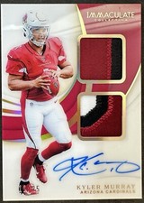 KYLER MURRAY 2019 Immaculate RPA RC Dual Color Patch AUTO Arizona Cardinals #/25