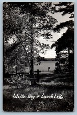 Walker Minnesota MN cartolina RPPC foto Walker Bay sul lago Leech c1950 vintage