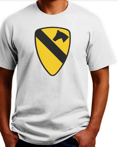 1st Cav Cavalry T-shirt.Gray,Khaki,White,Yellow. S-3X Free Ship to USA. Cotton. - Picture 4 of 5