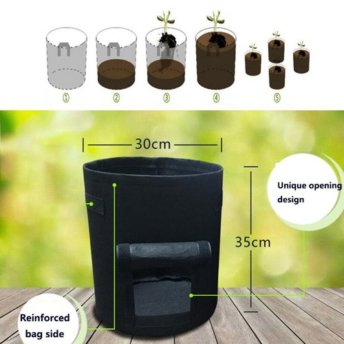 4 7 10 gallon Plant grow Bags pot fabric Potato planting bag fruits veg Baskets - Picture 3 of 6