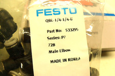 qty 2 -  Festo QBL-1/4-1/4-U - 533295 - Male Elbow, Factory Bag