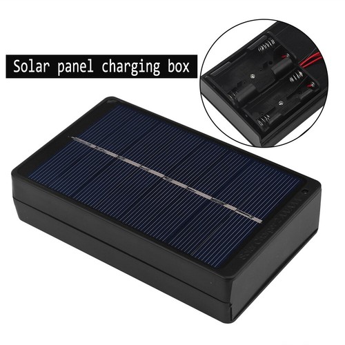 Solar Battery Charger 1W 4V Portable Black Solar Panel Charger Box For AA/AAA - Picture 3 of 9
