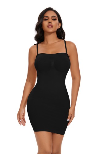 Women Seamless Strapless Shaping Dress Tummy Control Body Shaper Underwear Slips - Picture 11 of 18