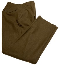 Unused NOS WWII U.S. Army Field Trousers Wool OD 33 - 18 oz Button Fly 30 x 33