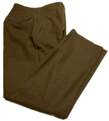 Unused NOS WWII U.S. Army Field Trousers Wool OD 33 - 18 oz