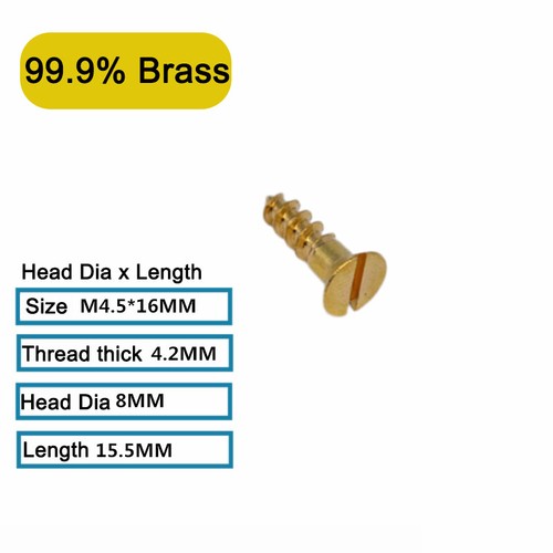 100X SOLID BRASS SLOTTED COUNTERSUNK WOOD SCREWS ALL GAUGES & SIZES 1.6,2,3,4,6 - Picture 39 of 45
