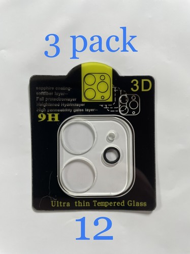 3x For iPhone 12 FULL COVER Tempered Glass Camera Lens Screen Protector