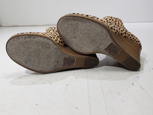 Soda Womens Ankle Boots Wedge Heel Platform Round Toe Cheetah Animal Print 5.5 - Picture 10 of 11