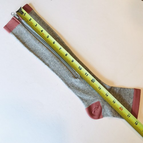 Open Toe 15-25 mmHg Reißverschluss Kompressionsstrümpfe Stützstrümpfe Bein grau/braun - Bild 3 von 5