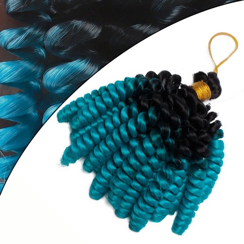 US Curly Wavy Afro Spring Twist Passion Braids Hair Crochet Extension AS Human - Picture 32 of 51