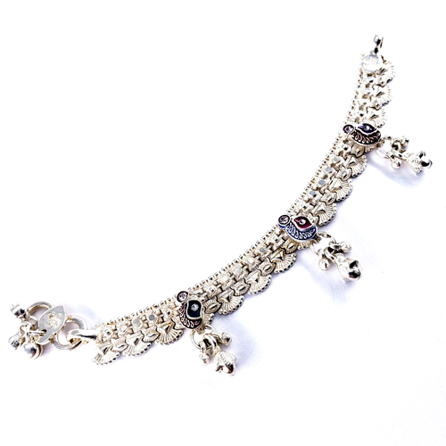 999 Fine Silver Indian Jewelry Necklace Bracelet Sterling 5.5" Belly Dancer Boho - Picture 2 of 9