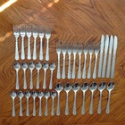 Unbranded Stainless Steel Flatware Bead Pattern Fork Spoon Knife 38 Pieces