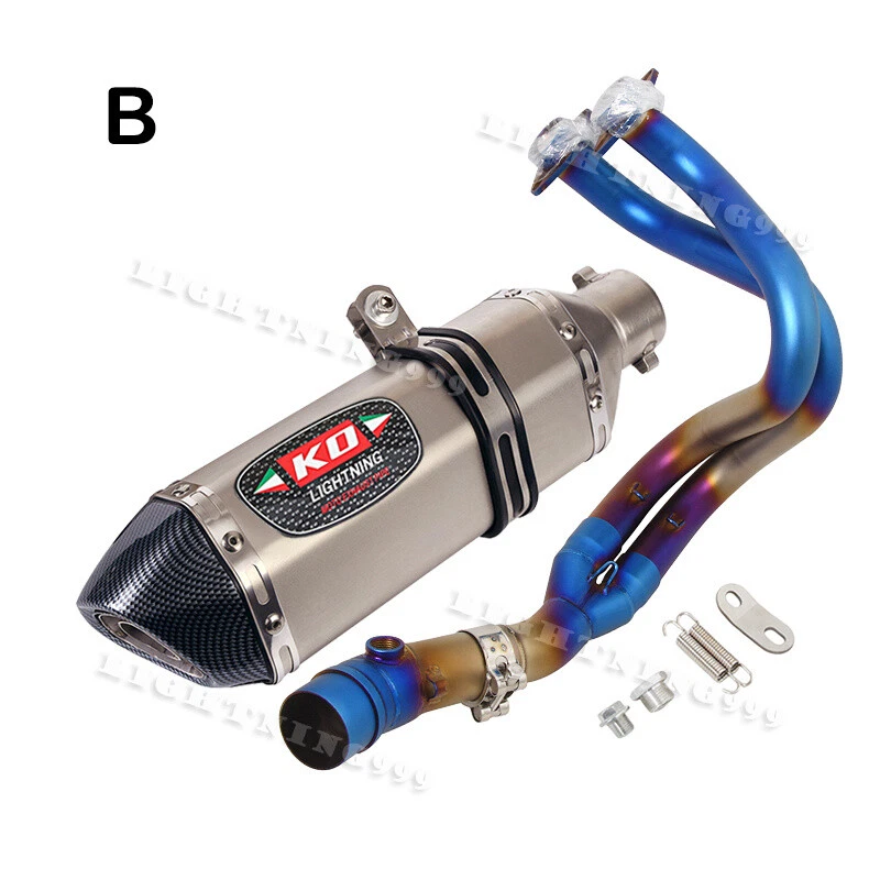 Silenciadores de tubo de escape para motocicleta Kawasaki Ninja 650 Z650 Versys650 2017-2023 Foto 3 de 4